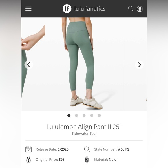 lululemon athletica Align Pant II in Tidewater Teal - Picture 1 of 8